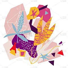 抽象拼贴画,抽象,化学元素周期表,纸,几何形状,清新,简单,壁纸,动物,花