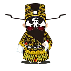 手绘卡通脸谱京剧戏剧人物免扣素材