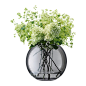 Buy LSA International Polka Vase Sheer Zinc - 24cm | Amara : Display small sprigs to large headed floral bouquets in style with LSA International’s Polka vase range in zinc. Available in two sizes, this zinc grey hand-painted vase has been mouth-blown by 