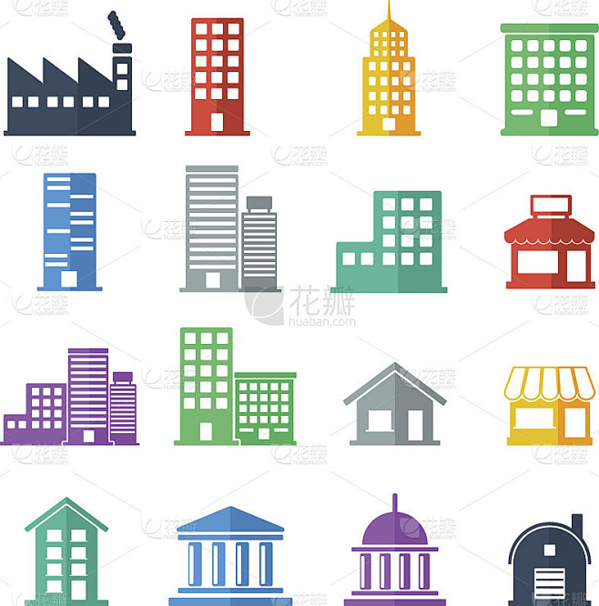 建筑图标。建筑平面设计。矢量图