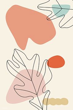 Leaf line art patter...