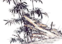 中式孙郡工笔画素材_古树016