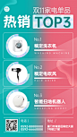 双十一渐变产品排行榜海报