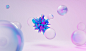 a bunch of soap bubbles floating in the air