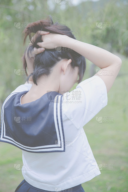 校服,学生,女孩,日本校服,垂直画幅,美...