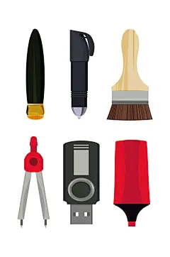 开学季矢量文具小胖子版