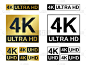 4 k 超高清图标。对高清晰度的矢量 4 k 到电视符号