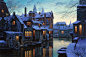 雪夜里，有着昏黄灯光的小屋最美。 | Evgeny Lushpin ​​​​