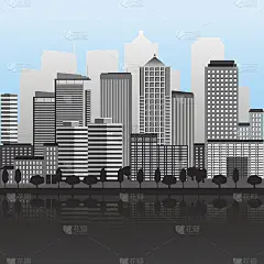 城市的全景和大型建筑