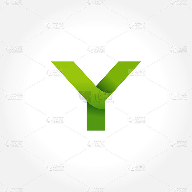 绿色字母Y图标符号模板。字母图标设计