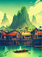 puzzle art adventure outdoors Nature Landscape Travel poster ILLUSTRATION  Digital Art 