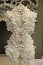 Iris van Herpen 3D printed dress with amazing sculptural texture detail; fashion technology