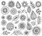 25个EPS 手绘 花纹 花卉 树叶 草 矢量图 设计素材 2016073112-淘宝网