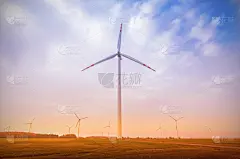 田地,抽象,风轮机,纯净水,电缆,未来,新的,风,水平画幅,风力