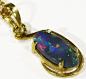 Solid Black Opal Set in 18K Yellow Gold Pendant CF 1302