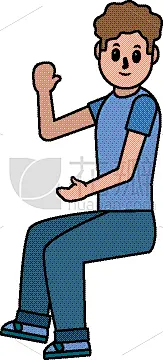 青年男人,动画片,人,高雅,男人,信心,表现积极,图像,坐