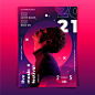 Music event poster template Free Vector