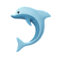 Dolphin_2k - 90款3D可爱动物emoji立体图标素材 Animojis 3D Icon Pack