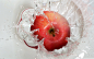 General 1920x1200 macro apples fruit splashes water