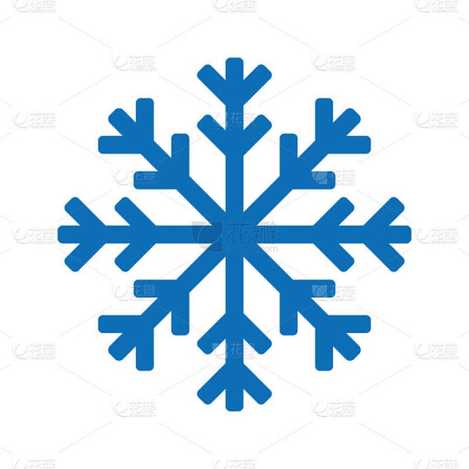 雪花图标或徽标。圣诞节和冬季主题矢量符号.