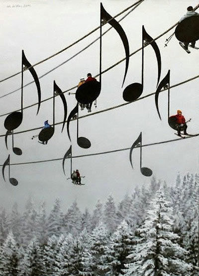 法国滑雪场的登山缆车，法国人的浪漫可见一...
