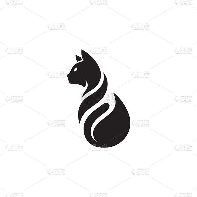 猫图标设计矢量插图设计