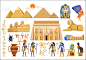 符号,传统,古埃及文明,多样,法老,模板,古董,埃及,石头
