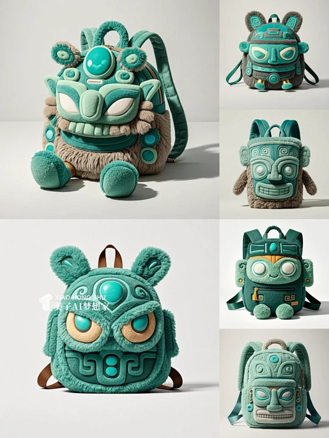 AI产品设计1000个 三星堆毛绒文创背包 - 小红书-花瓣网