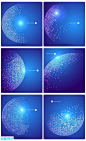 6款蓝色地球科技粒子EPS素材.zip - 设计素材 - 比图素材网