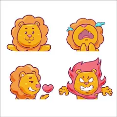 小狮子表情包矢量图设计素材