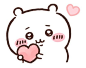 a drawing of a bear holding a heart