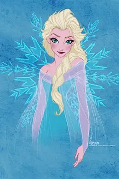 《冰雪奇缘》Elsa同人手绘手机壁纸 320x480