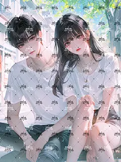 AI版权图二次元校园情侣270