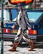 Street Fashion  car explode bomb walk