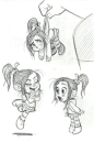 Vanellope - character studies for little girl from Wreck it Ralph great sketches such a cute character