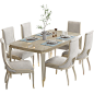 美式轻奢餐桌椅组合长方形吃饭桌子全实木法式后现代家用欧式方桌