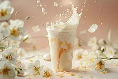 自制的奶茶牛奶饮品摄影图片