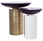 Cockatoo Table (9444). Polished and etched resin table top supported on a cylindrical metal base. powellandbonnell: 