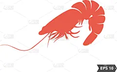 shrimp logo design isolated shrimp on white