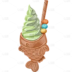 手绘美食插画贴纸-冰淇淋