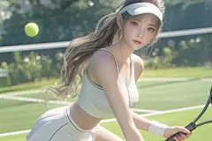 网球标准动作插画人物形象