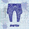 sketch line pants icon isolated on white