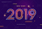299号新年2019年艺术文字标题跨年背景图海报PSD模板分层设计素材-淘宝网