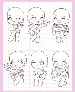 Q版站姿模板合集