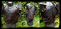 Blood Stag Leather armor : Here it is the full set It is composed of a helmet, a torso, gorget, greaves, tassets and full armored arm. W went for a blood red color with dark and silver accents. We tried to combine alot of st...