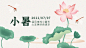 小暑节气祝福夏季手绘横版海报