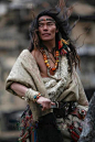 Tibetan man in traditional wear.