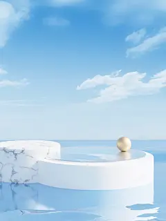 3D背景(29)——清新水面展台背景 清澈透明