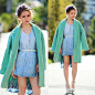 Sheinside Mint Coat #小清新#