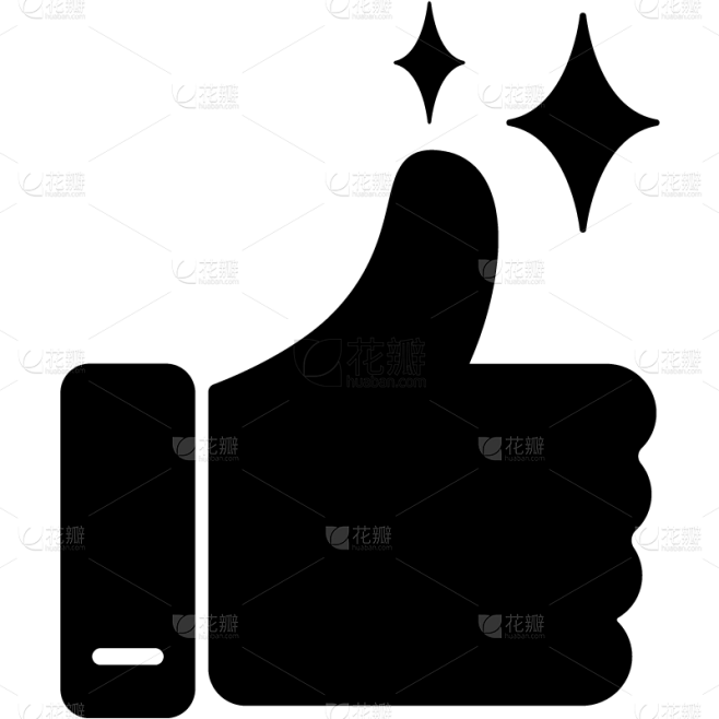 图标-常规系列黑色矢量点赞手势图标通用元素素材